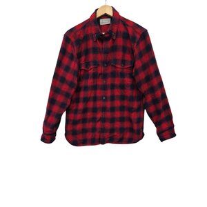 Everlane Blue Red Brushed Plaid Flannel Men's Size Large